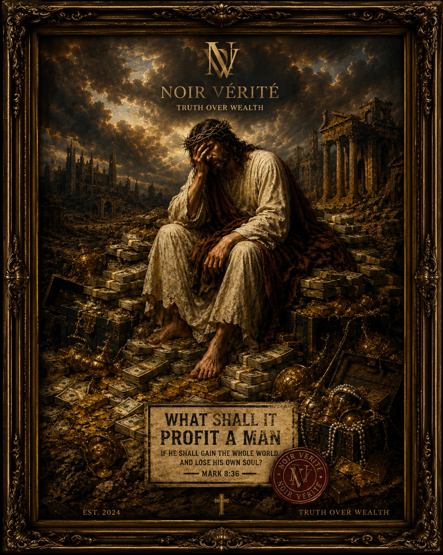 NOIR VÉRITÉ — “What Shall It Profit a Man” Graphic Tee