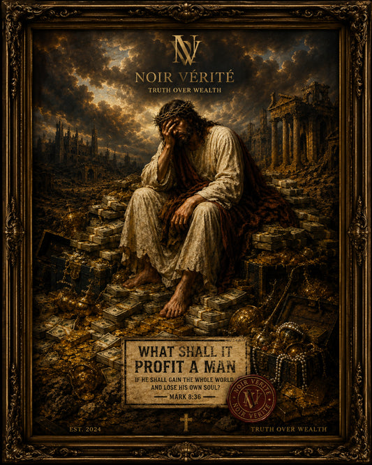 NOIR VÉRITÉ — “What Shall It Profit a Man” Graphic Tee